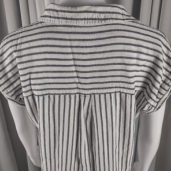 Thread And Supply Linen Blend Fringe Bottom Striped Pullover Dress Size Small - Picture 4 of 11